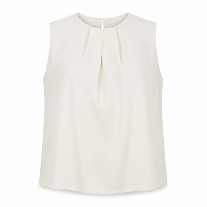 Warehouse Women's Ivory Blouse - Size 16, Crew Neck