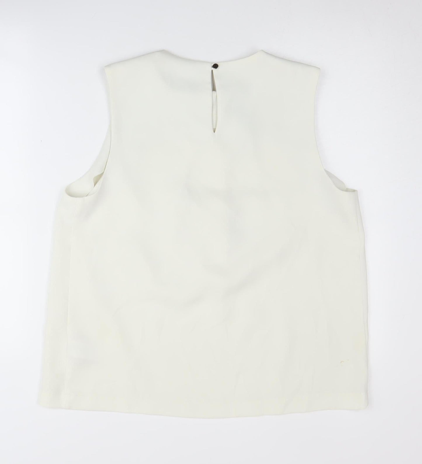 Warehouse Women's Ivory Blouse - Size 16, Crew Neck
