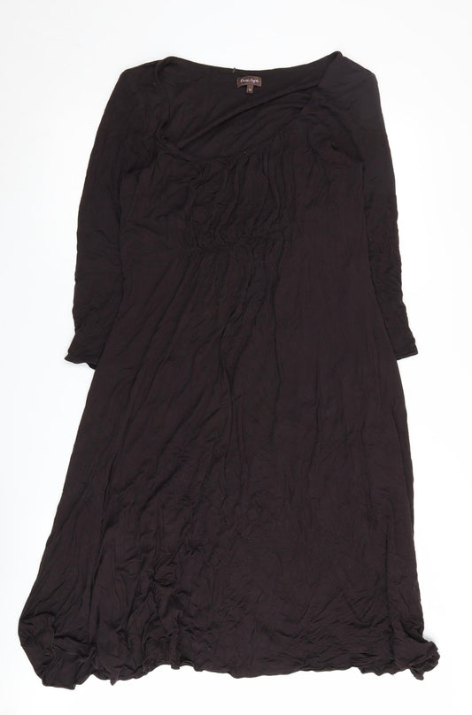 Phase Eight Women's Black A-Line Midi Dress Size 14