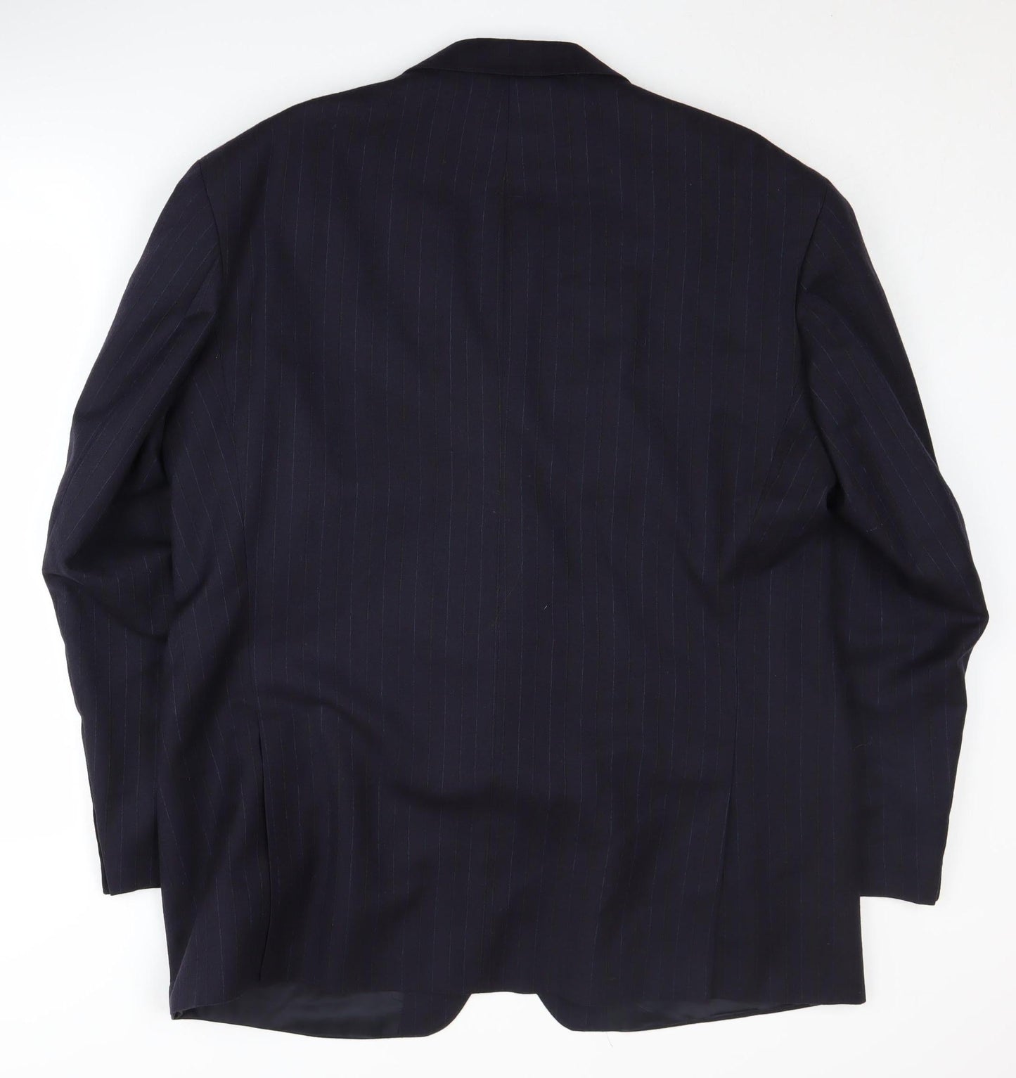 St Michael Men's Blue Striped Wool Blazer, Size 46R