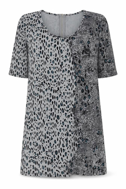 La Redoute Women Grey Animal Print Shift Dress Size 16