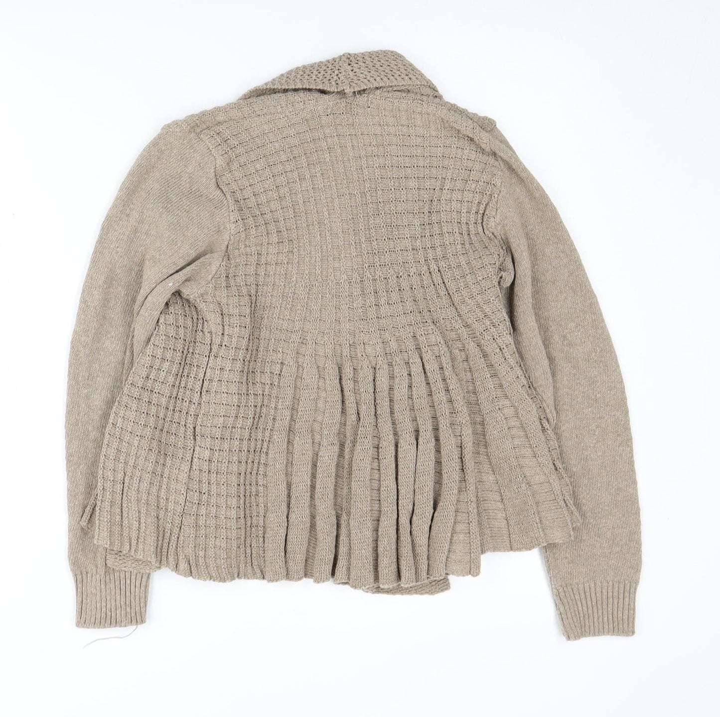Remel London Women's Beige Cardigan S/M Open-Knit
