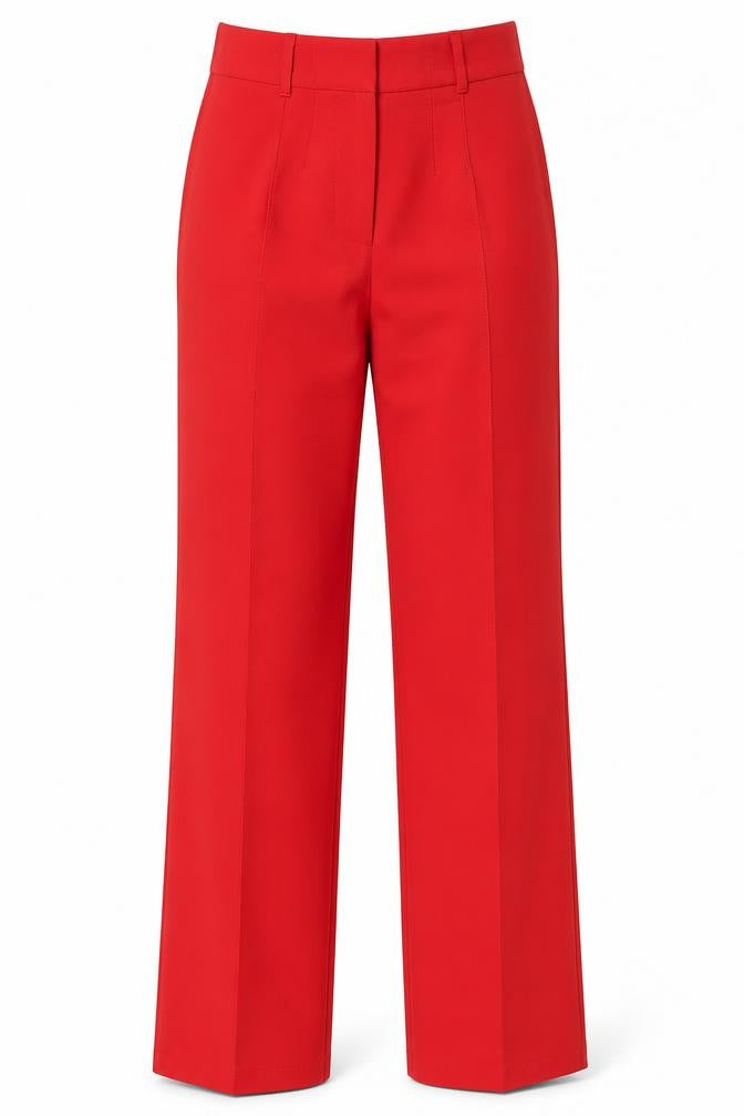 PRETTYLITTLETHING Women’s Red Trousers Size 8 Straight Leg
