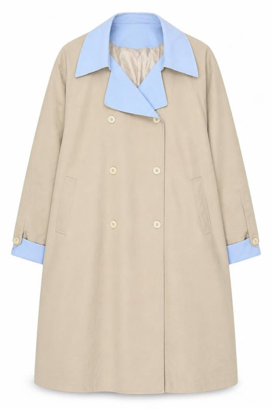 XIJIANGONI Women's Beige Trench Coat 5XL Relaxed Fit