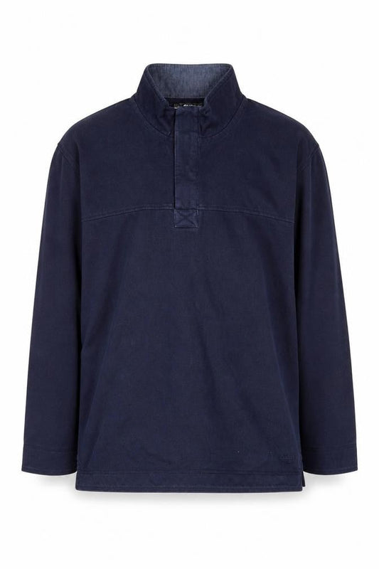 Cotton Traders Men's Blue Henley Sweatshirt M