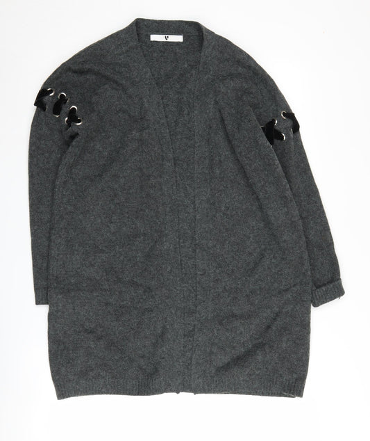 V by Very Women's Grey Cardigan Size 8 Long Sleeve