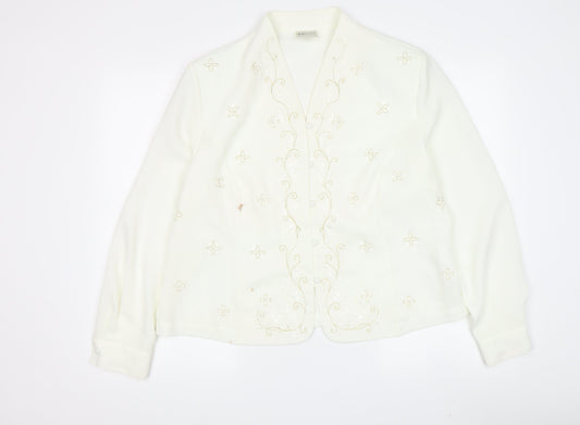 Eastex Women's Embroidered Ivory Blouse, Size 16