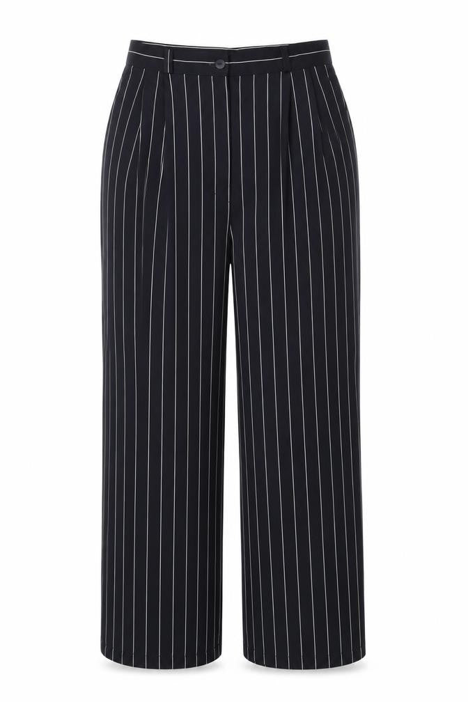Debenhams Women's Black Striped Trousers, Size 10