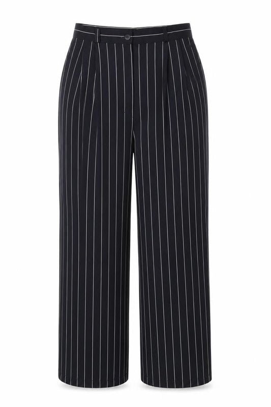 Debenhams Women's Black Striped Trousers, Size 10
