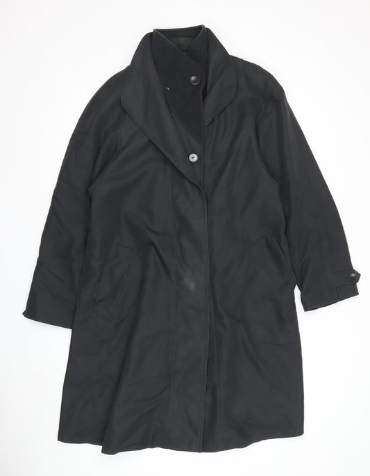 Dannimac Women's Black Long Overcoat, Size S