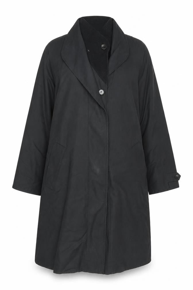 Dannimac Women's Black Long Overcoat, Size S