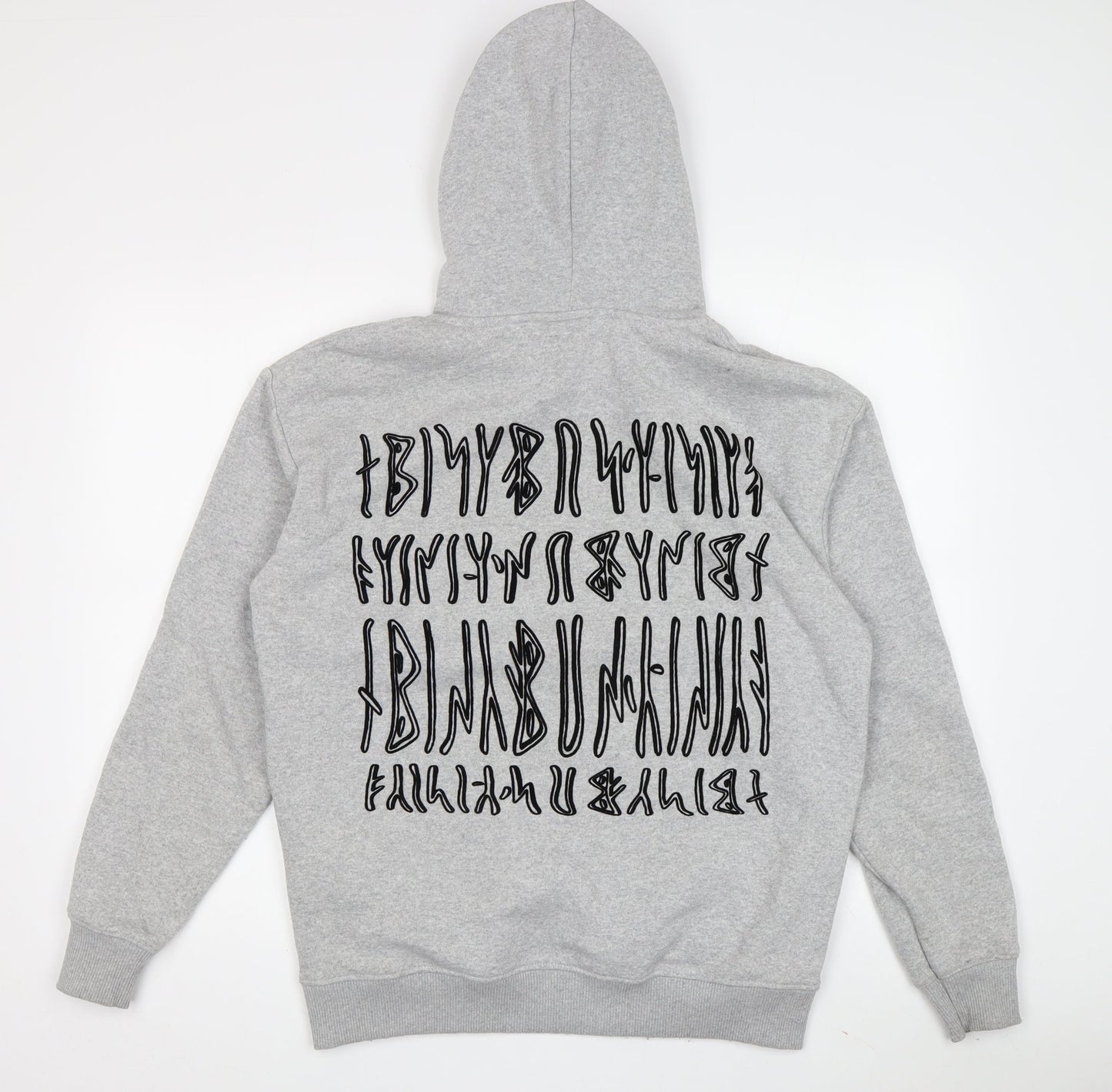 Pull&Bear Men's Grey Hoodie XS - Graphic Print Pullover
