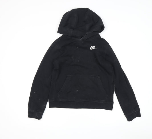 Nike Boys Black Pullover Hoodie, L, Fleece, Hooded
