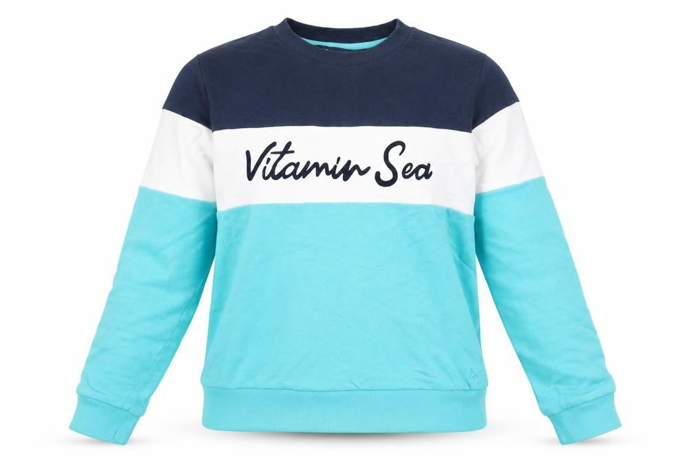 Crew Clothing Women's Blue Pullover Sweatshirt, Size 10