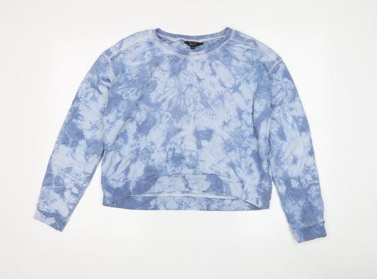 New Look Teens Blue Tie-Dye Pullover Sweatshirt