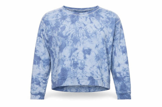 New Look Teens Blue Tie-Dye Pullover Sweatshirt
