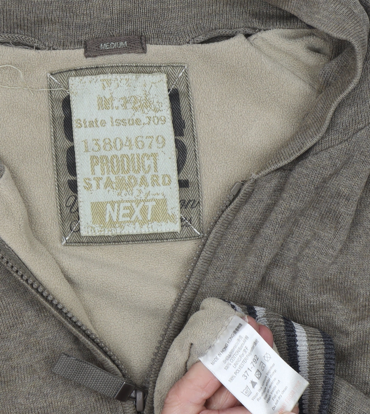 Next Men's Brown Full Zip Hoodie - Size M