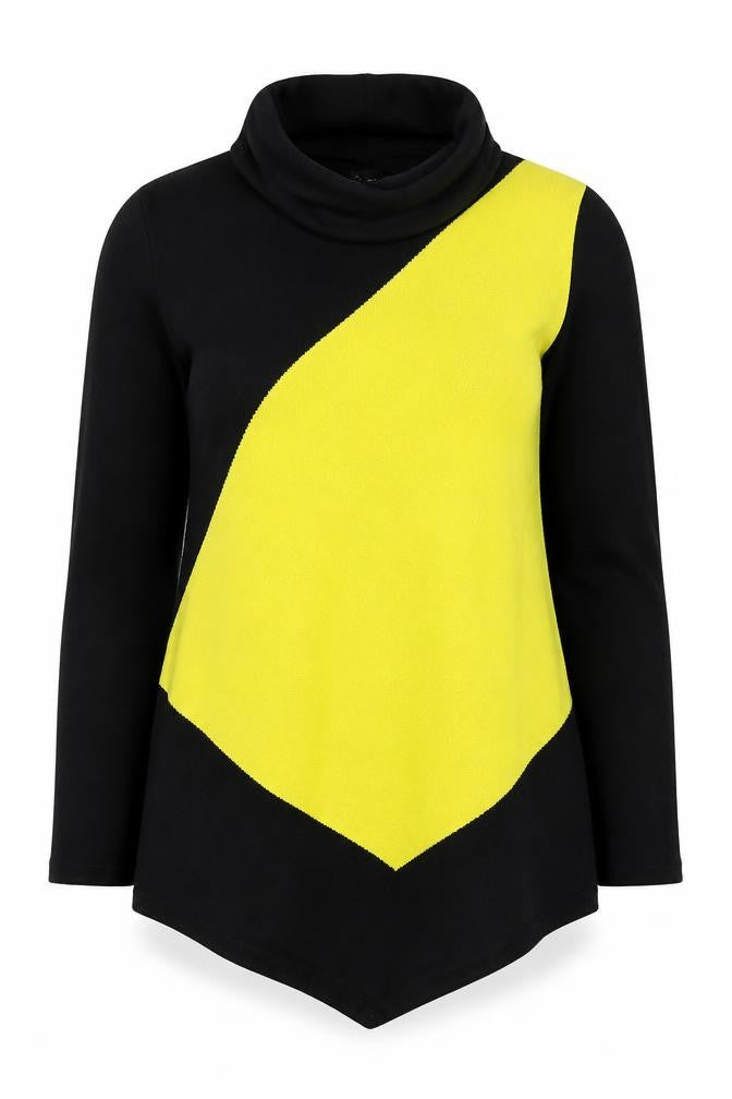 Marble Women's Black Pullover Cowl Neck Jumper, Size 12