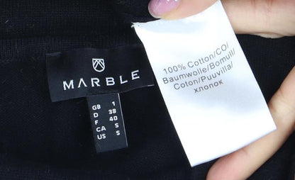 Marble Women's Black Pullover Cowl Neck Jumper, Size 12