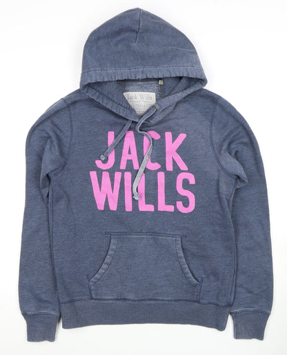 Jack Wills Women's Blue Hoodie Size 12