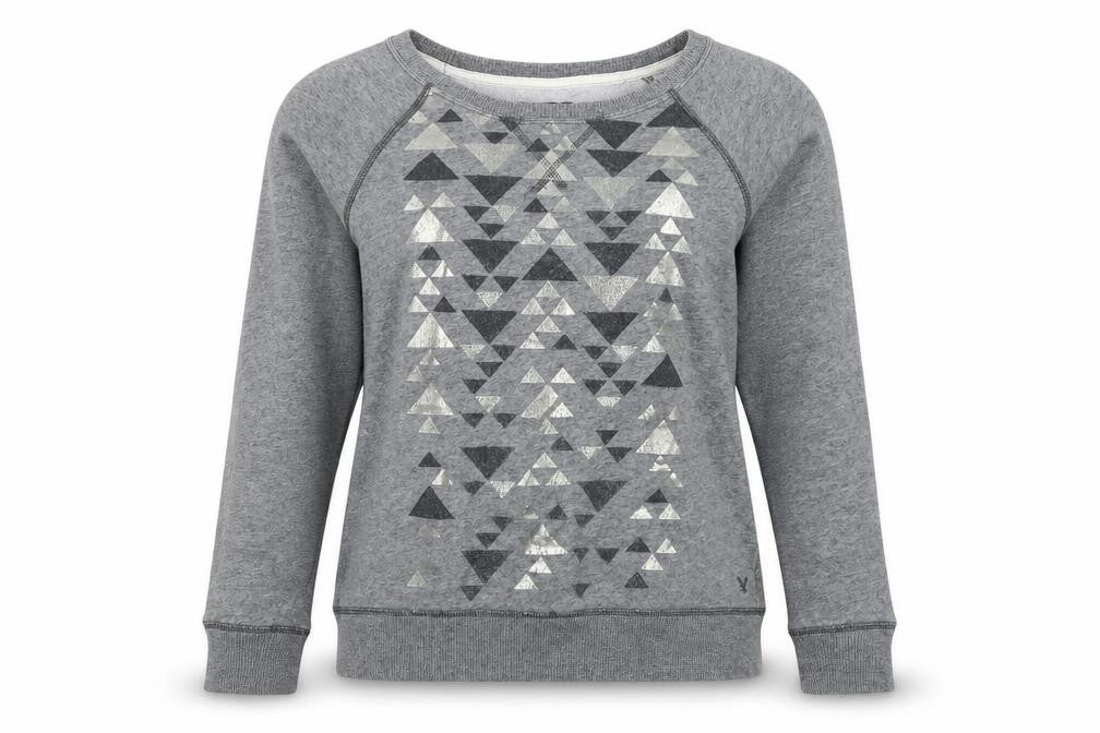 American Eagle Women's Grey M Geometric Pullover Sweatshirt