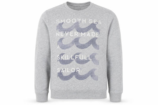 Bershka Men's Grey Marine Quote Graphic Sweatshirt M