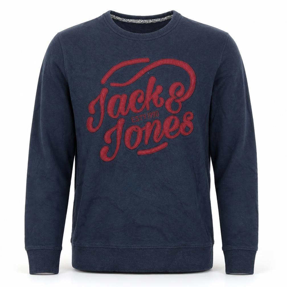 Jack & Jones Men's Blue Crew Neck Logo Sweatshirt M