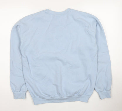 G&G Womens Medium Blue Cotton Pullover Sweatshirt for
