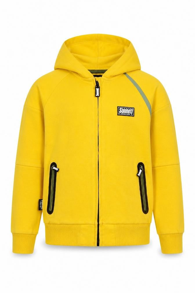 Sonneti Boys Yellow Full Zip Hoodie, Size 6-7