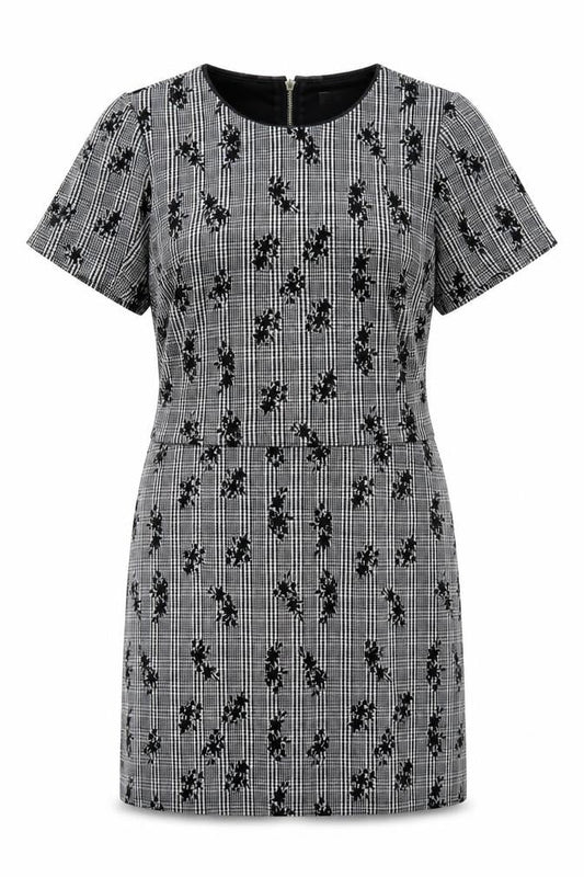 Oasis Women's Black & White Check Shift Dress M