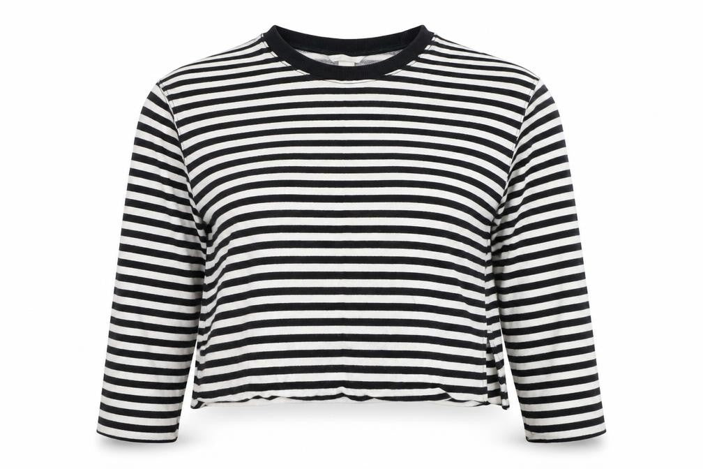 H&M Women's Black White Striped T-Shirt, S