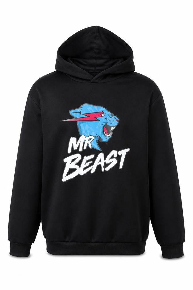 Foanja Boys Black Pullover Hoodie, 12-13 Years, Graphic Print