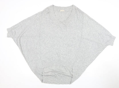 Phase Eight Women's Grey Cape Jumper, S, V-Neck, Relaxed