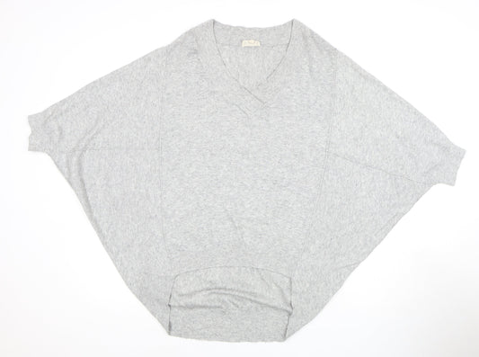 Phase Eight Women's Grey Cape Jumper, S, V-Neck, Relaxed
