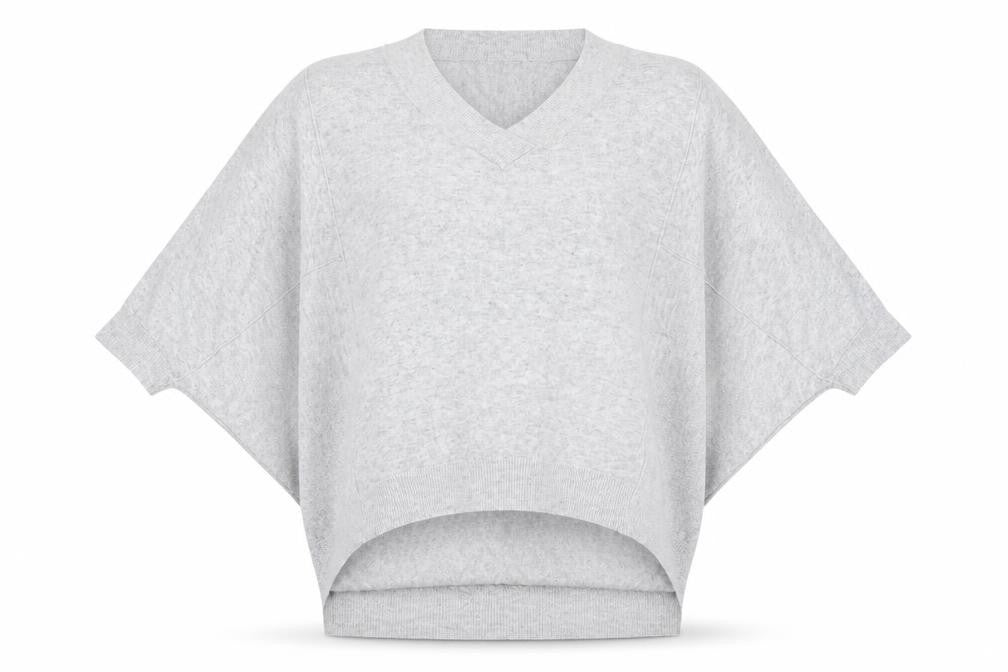 Phase Eight Women's Grey Cape Jumper, S, V-Neck, Relaxed
