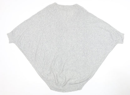 Phase Eight Women's Grey Cape Jumper, S, V-Neck, Relaxed
