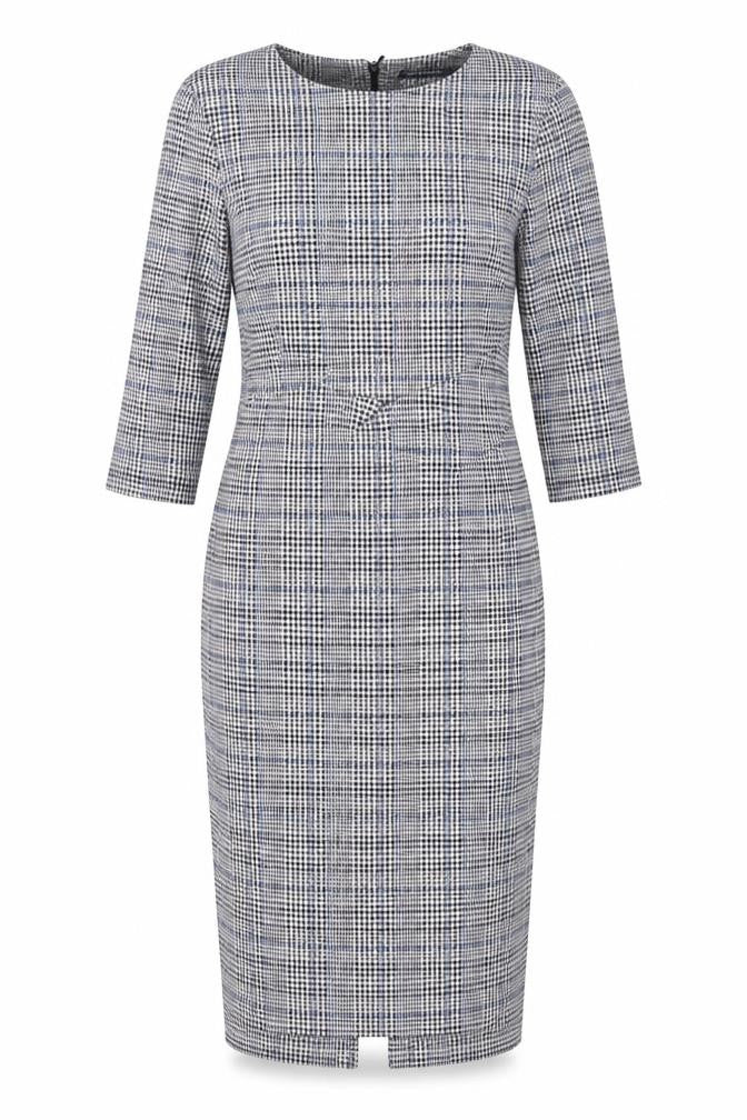 Marks & Spencer Women's Grey Check Pencil Dress, Size 12