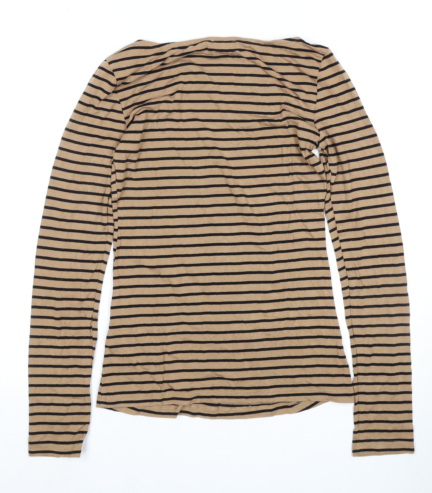 Warehouse Womens Beige Striped Regular Fit Jersey T-Shirt