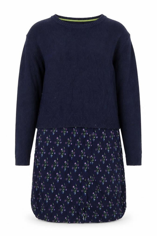 White Stuff Women's Blue Floral Jumper Dress Size 8