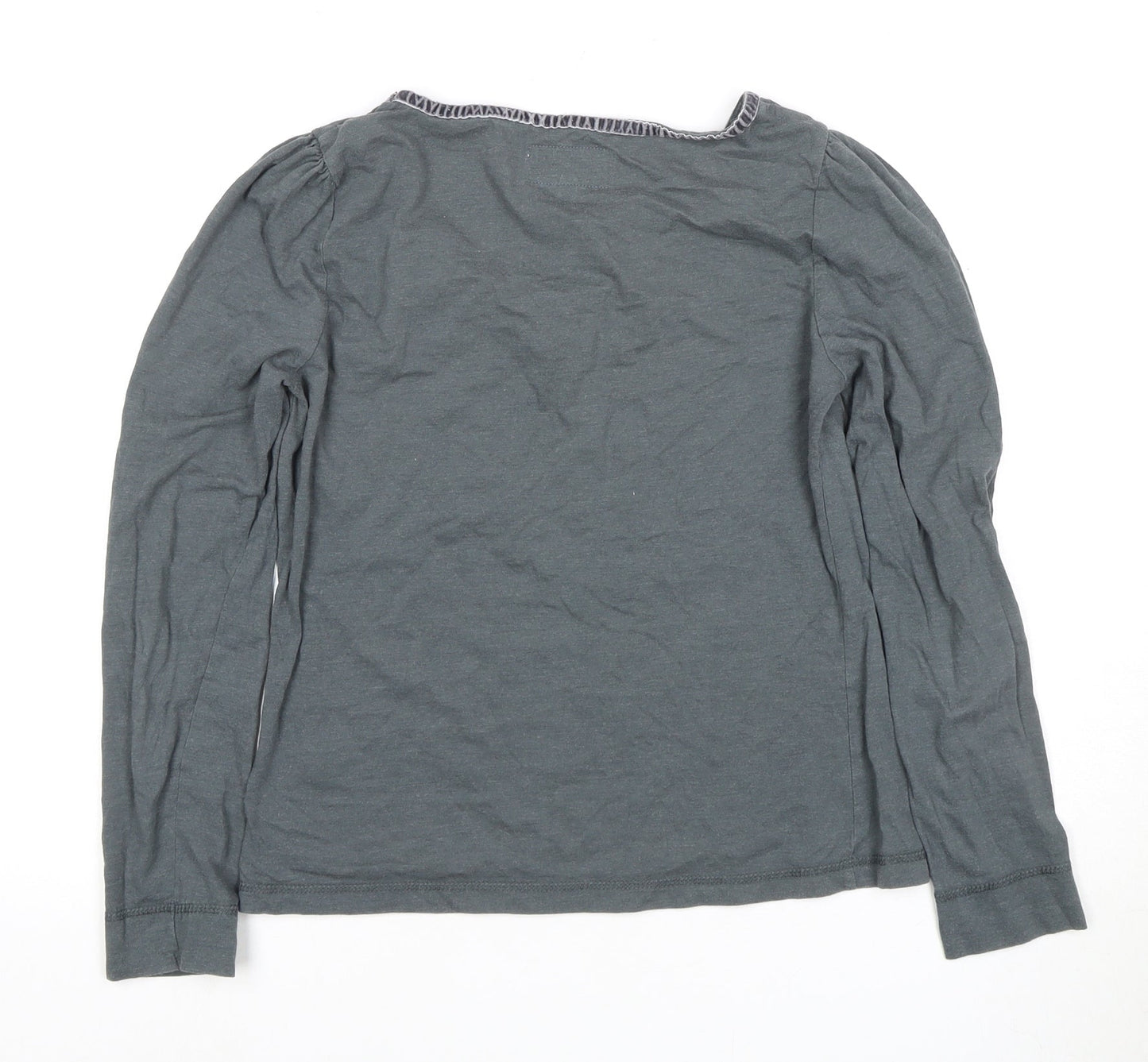 Ness Women's Grey Long Sleeve Basic T-Shirt, Size S