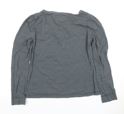 Ness Women's Grey Long Sleeve Basic T-Shirt, Size S