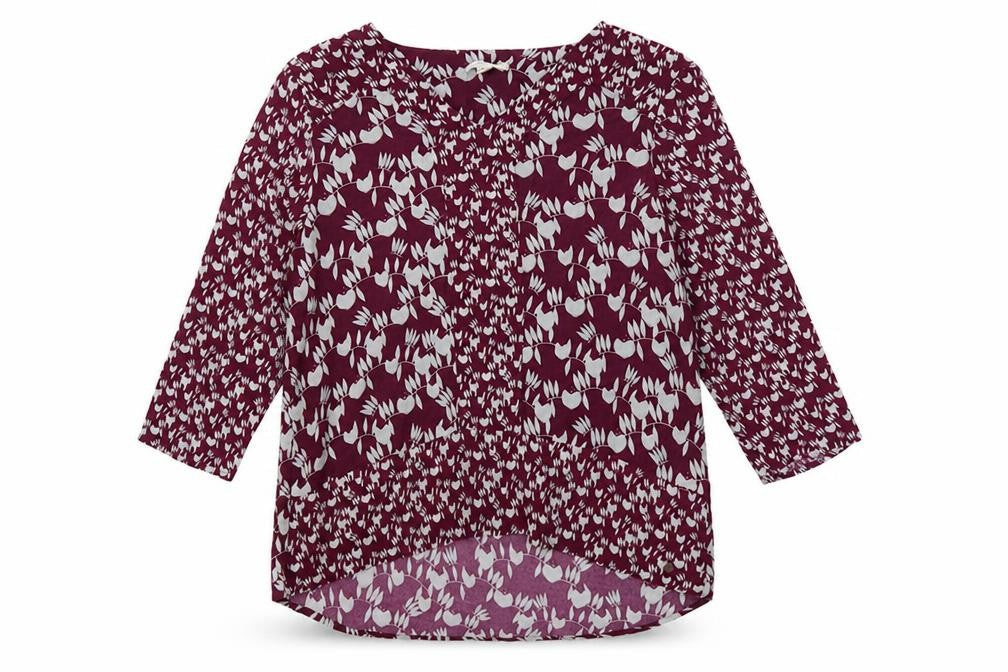 White Stuff Women's Purple Floral V-Neck Blouse Size 12