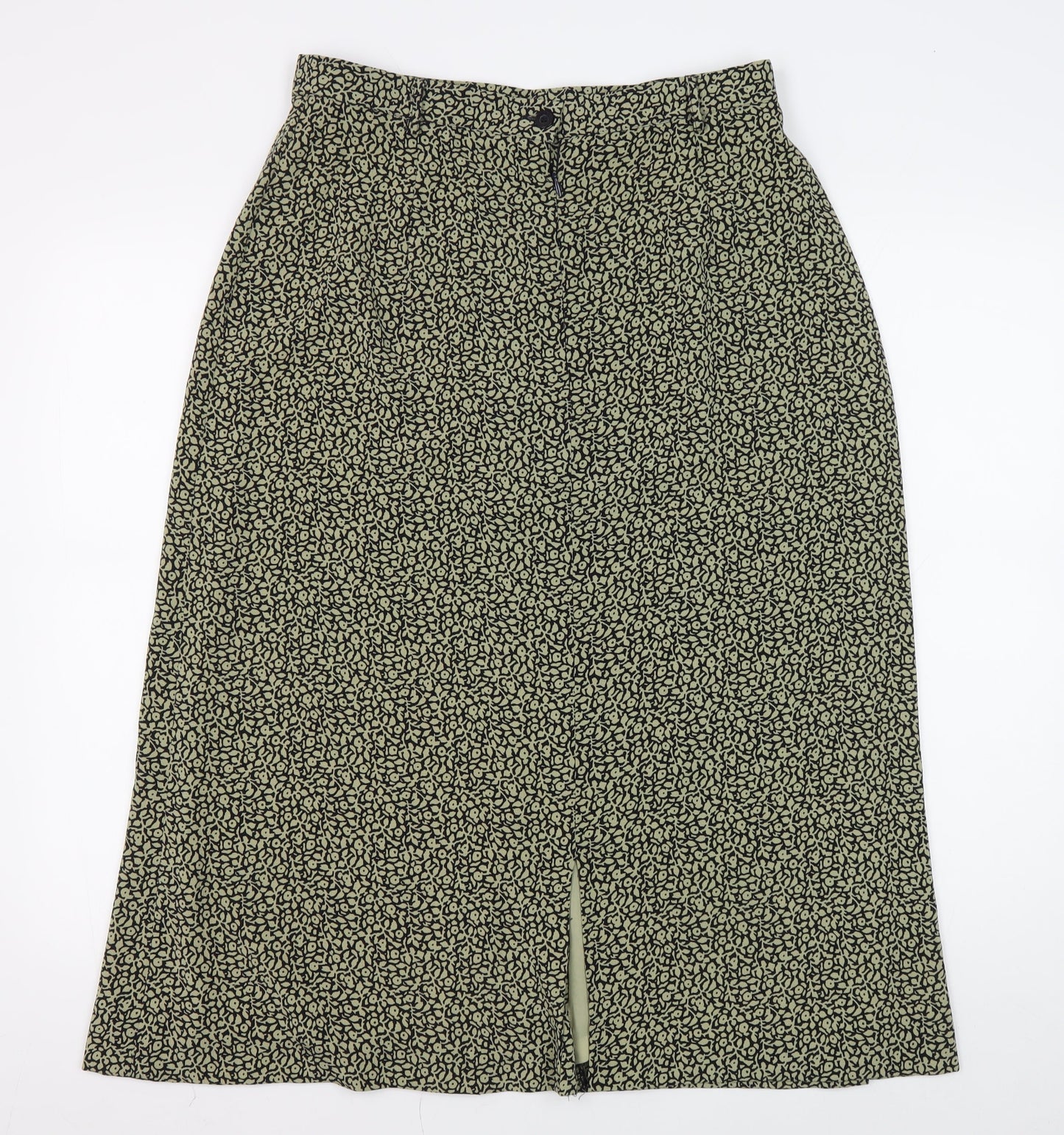 Viyella Women's Green Midi Pleated Skirt, Size 14