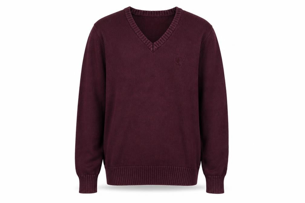 Firetrap Men's Red V-Neck Cotton Pullover Jumper S
