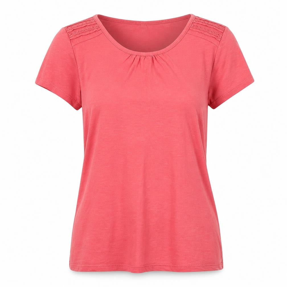 Laura Ashley Women's Pink Cotton T-Shirt Size 10