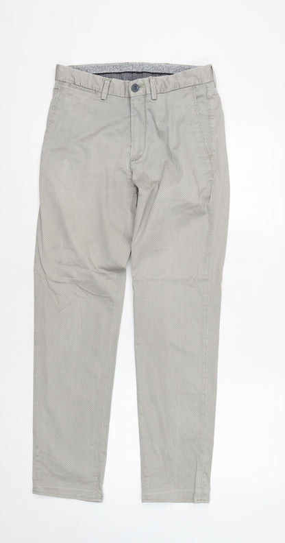 Additional front view of Massimo Dutti Men's Grey Chino Trousers, size M
