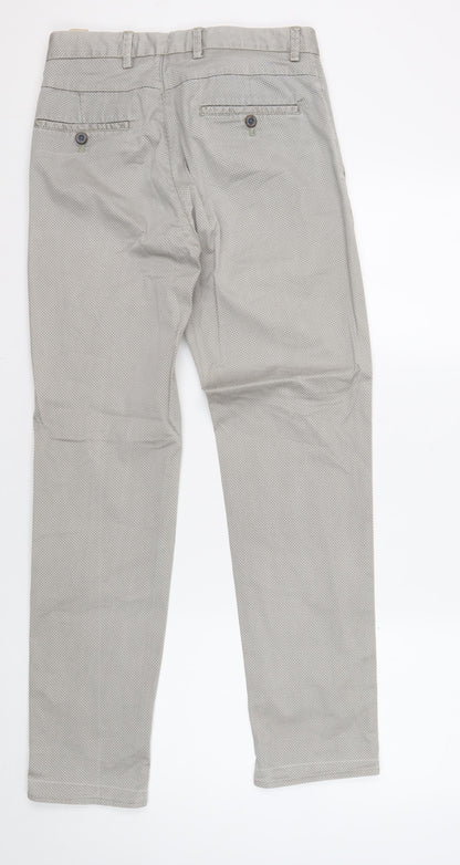 Back view of Massimo Dutti Men's Grey Chino Trousers, size M