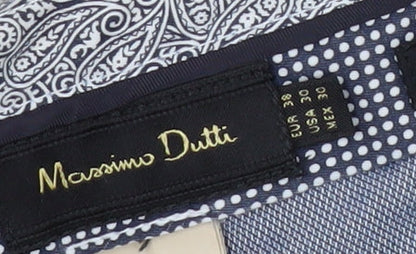 Brand and care label for Massimo Dutti Men's Grey Chino Trousers, size M