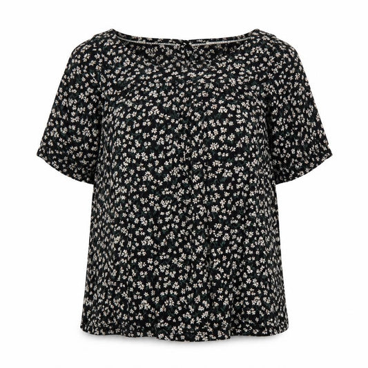 FatFace Women's Black Floral Blouse Size 8 Tunic Style