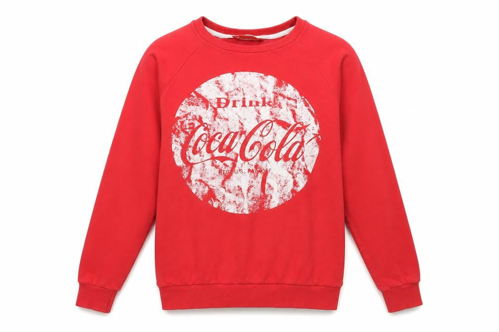Coca-Cola Unisex Red Graphic Cotton Sweatshirt Size 6